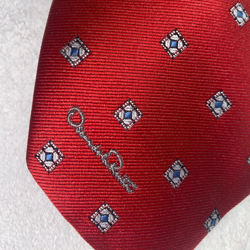 Oscar de la renta diamond pattern men's neck tie